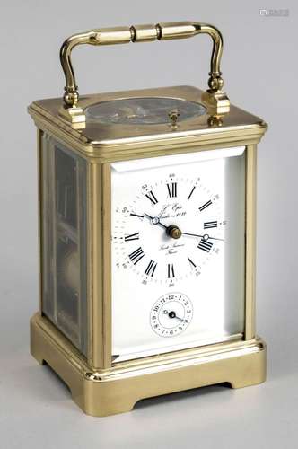 Travel alarm clock, L'Epee, brass