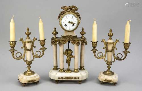 French. Columned pendulum, 3 part