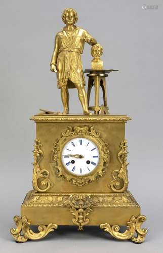 Fire gilded mantel clock, circa 1