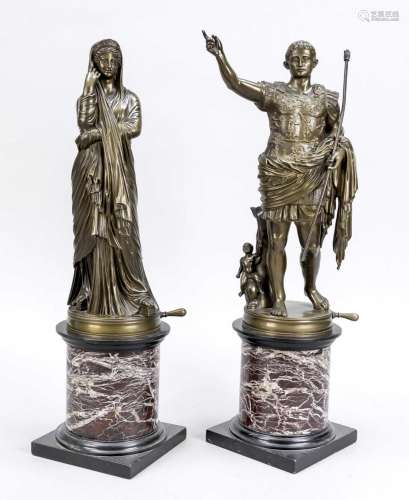 Pair of bronze figures after anit