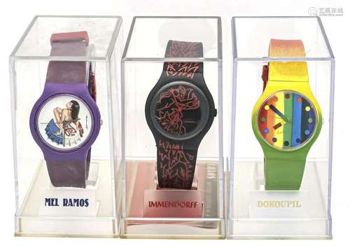 3 wrist watches quartz, pop ar