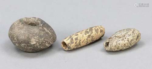 Three (probably) antique beads, S