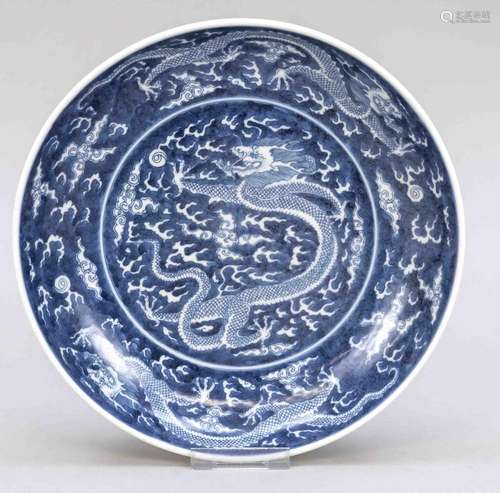 Kangxi-style dragon plate, China,