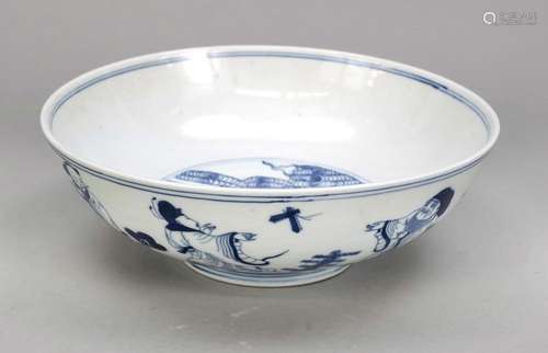 Blue & white 8 Immortals Bowl, Ch