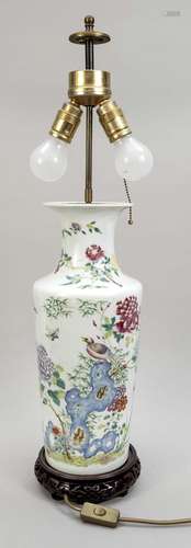 Famille Rose lamp base, China, 19