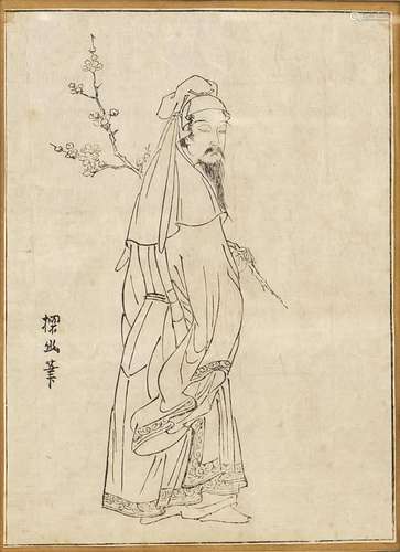 Woodcut, China, 19th century, wis