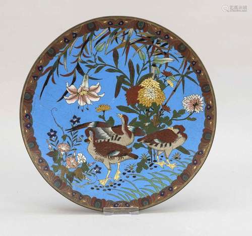 Cloisonné plate, Japan, c. 1900.