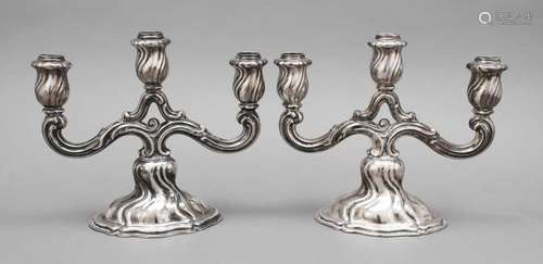 Pair of three-flame candelabra