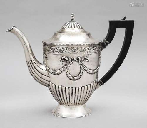 Coffee pot, 19th century, silv