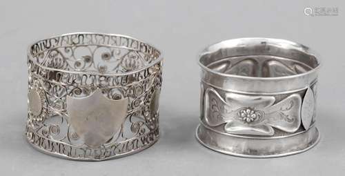 Two Biedermeier napkin rings,