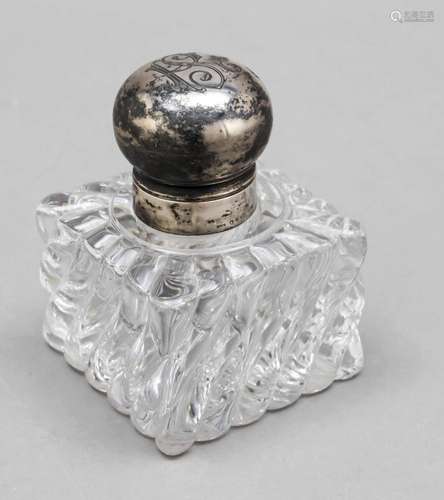 Square inkwell with silver hin