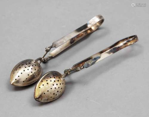 Two tea strainers, 20th c., pl