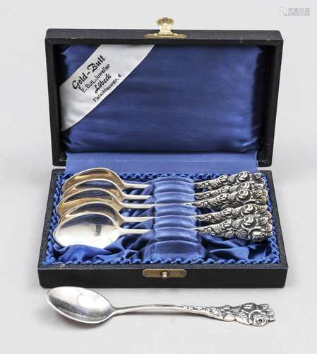 Six coffee spoons, German, 20t