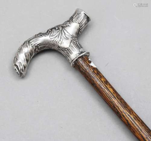 Walking stick with silver hand