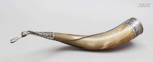 Horn with silver mounting, ear