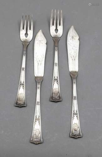 Art Nouveau fish cutlery for s