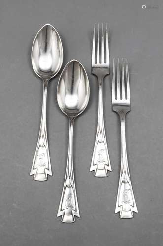 18 pieces cutlery, German, cir