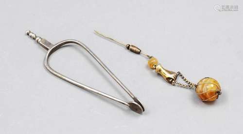 Tongs, 20th c., silver hallmar