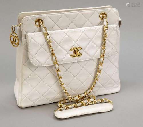 Chanel, Vintage Quilted White Sh