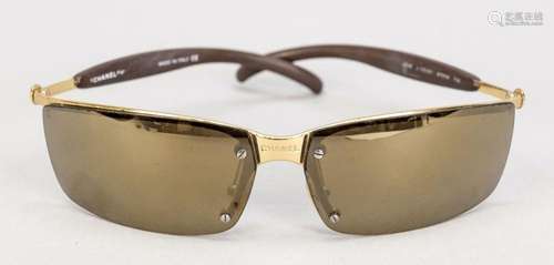 Chanel, sunglasses, narrow gold-