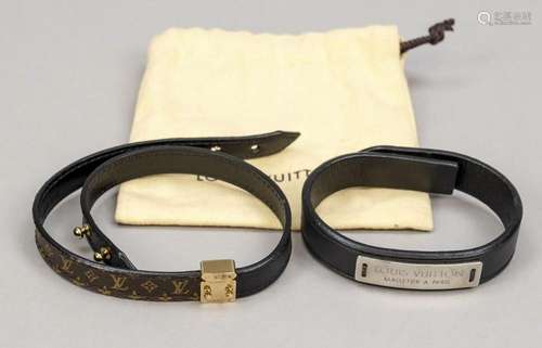 Louis Vuitton, 2 bracelets, blac