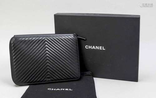 Chanel, document case, black qui