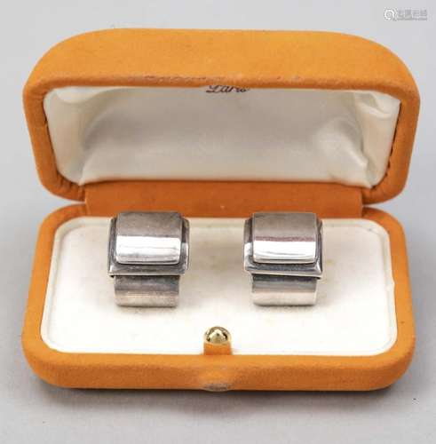 Hermes, pair of silver earclips