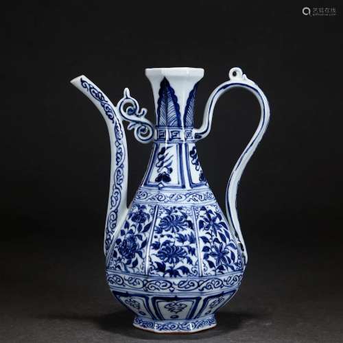 A Chinese Blue and White Ewer Ming Dyn.