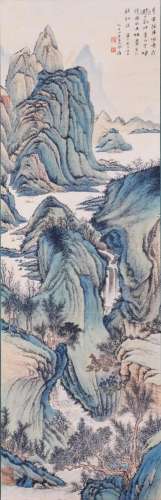 A Chinese Scroll Painting By Zhang Daqian