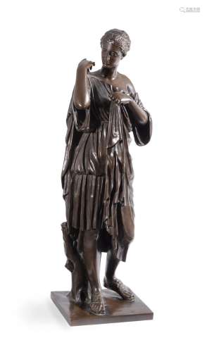 A FRENCH BRONZE FIGURE OF 'DIANA OF GABII', LATE 19T...