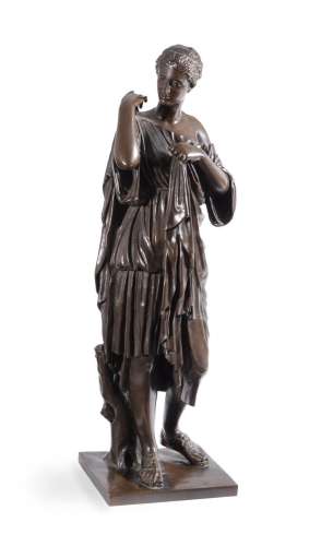 A FRENCH BRONZE FIGURE OF 'DIANA OF GABII', LATE 19T...