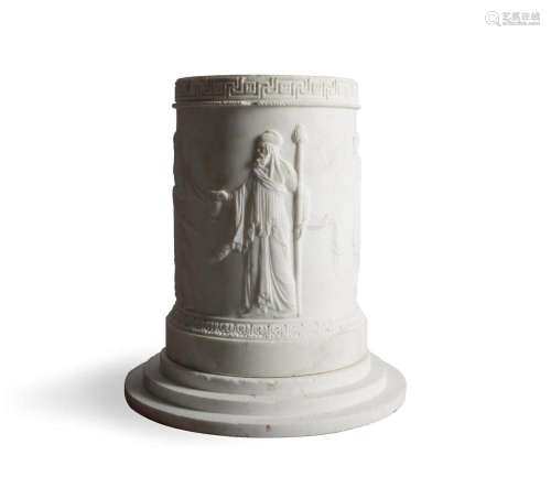 A REGENCY CARRARA MARBLE PEDESTAL PLINTH, ATTRIBUTED TO THE ...