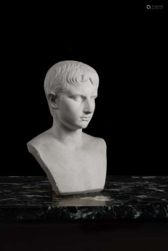 λ A GRAND TOUR MARBLE PORTRAIT BUST OF THE YOUNG OCTAVIAN, 1...