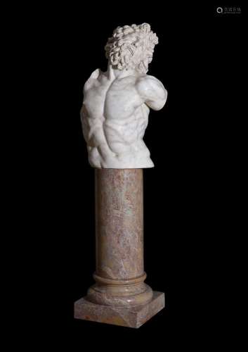 A CARVED MARBLE PART FIGURE OF THE SEER AND PRIEST LAOCOÖN, ...