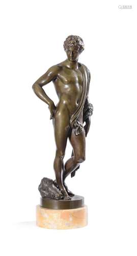 R. LION SAUVAGE (FRENCH 19TH/20TH CENTURY), A BRONZE FIGURE ...