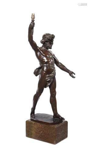 GOTTHILF JAEGER (GERMAN 1871-1933) A BRONZE FIGURE OF ZEUS, ...