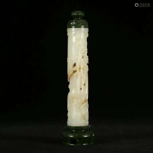 A WHITE JADE INCENSE HOLDER