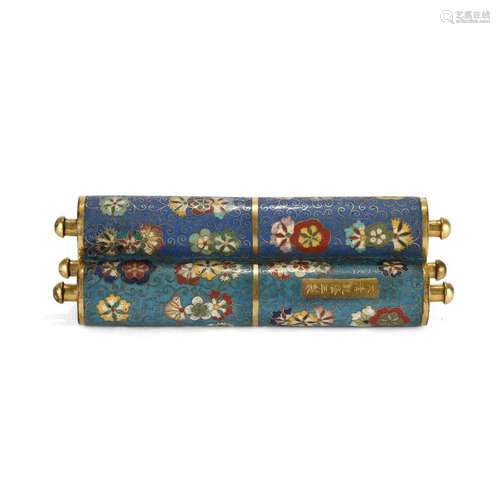 A CLOISONNE ENAMEL BRONZE FLORAL INCENSE HOLDER