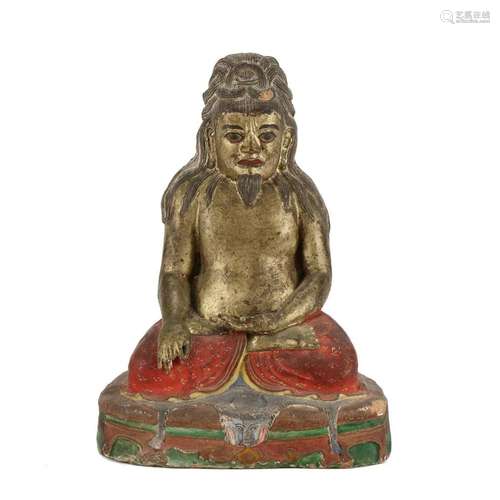 A CLAY FIGURE OF BUDDHA, TIBET