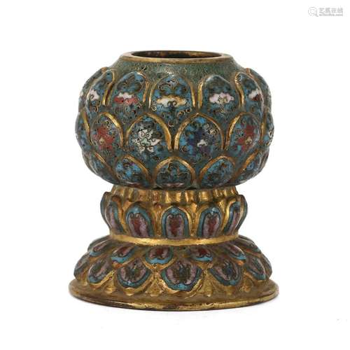 A GILT-BRONZE CLOISONNE ENAMEL INCENSE BURNER