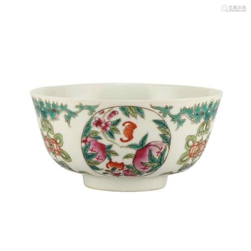 A FAMILLE-ROSE FLORAL BOWL