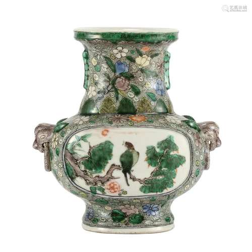 A FAMILLE-ROSE 'FLOWERS AND BIRDS' VASE