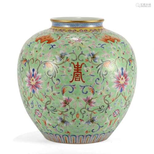 A FAMILLE-ROSE FLORAL JAR