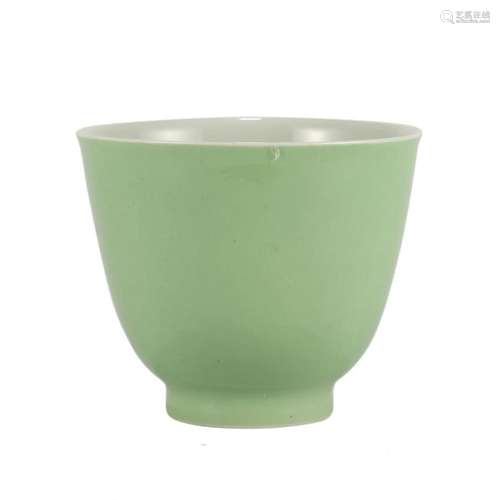 A GREEN-GLAZED CUP