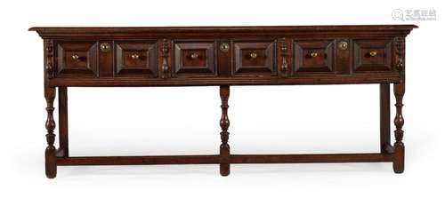 A CHARLES II OAK DRESSER BASE, CIRCA 1680