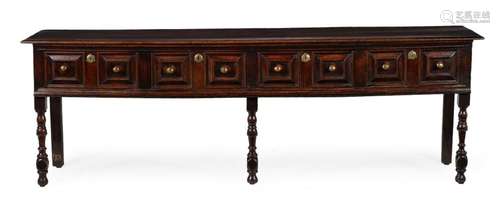 A CHARLES II OAK DRESSER BASE, CIRCA 1680