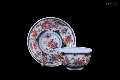 A MEISSEN TEA BOWL AND SAUCER, CIRCA 1730