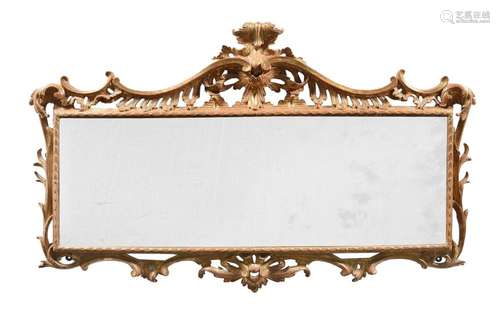 A GEORGE II CARVED GILTWOOD MIRROR, MID 18TH CENTURY