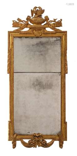 A LOUIS XVI GILTWOOD WALL MIRROR, CIRCA 1780