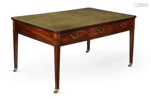 A LATE GEORGE III MAHOGANY LIBRARY TABLE, CIRCA 1810